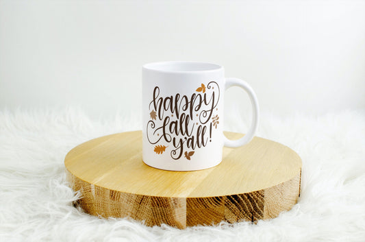 Happy Fall Y'All-Ceramic Fall Coffee Mug