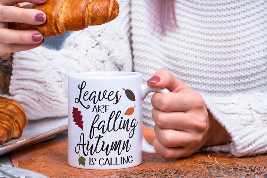 Leaves Are Falling Autumn Is Calling-Ceramic Fall Coffee Mug
