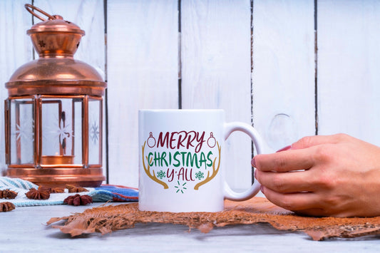 Merry Christmas Y'All-Ceramic Christmas Coffee Mug
